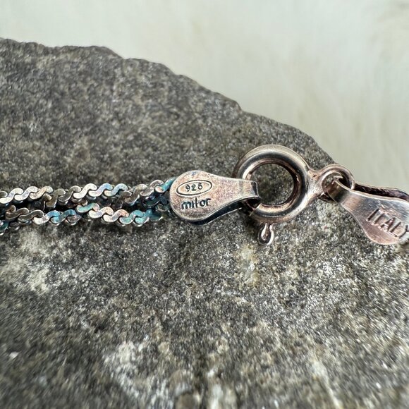 Sterling Silver Milor Italy Braided Chain Bracelet 7.25" 925 - Picture 2 of 5